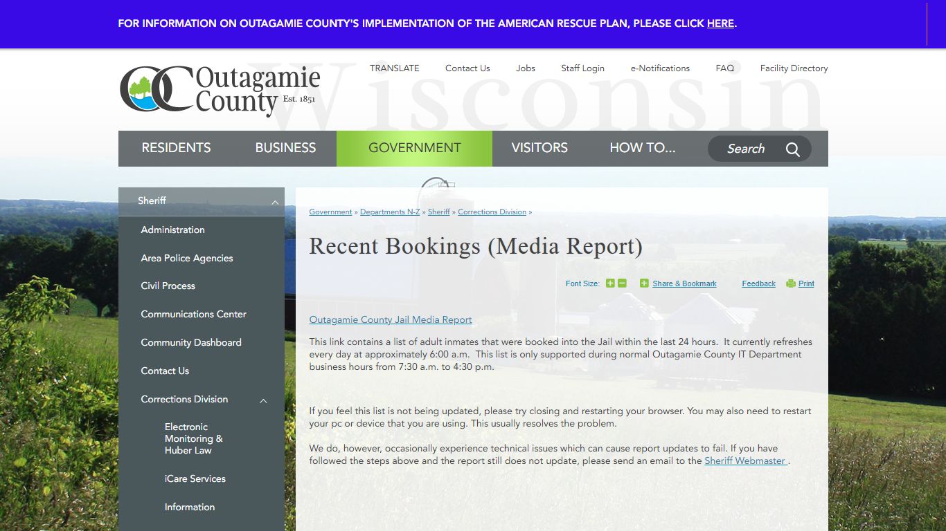 Recent Bookings (Media Report) | Outagamie County, WI